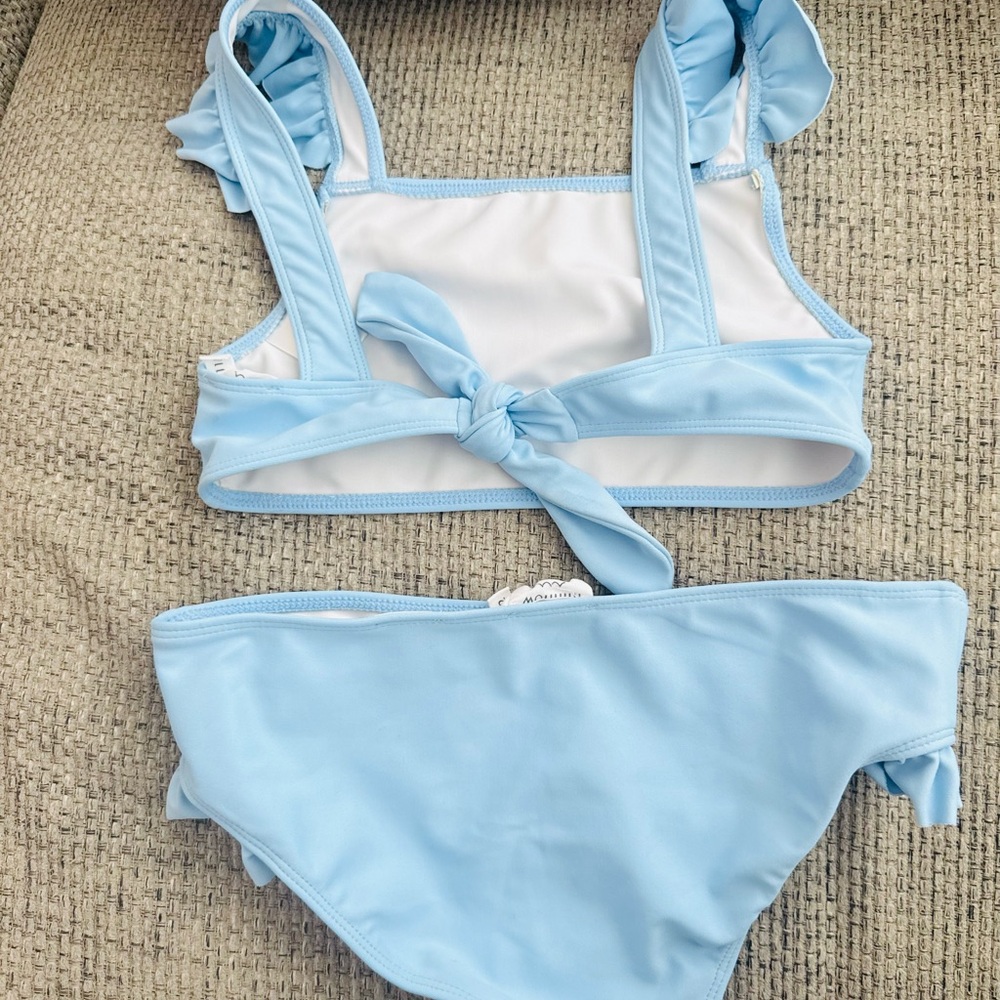 Girls' Light Blue Ruffle-Strap Bikini Set - Picture 2 of 3